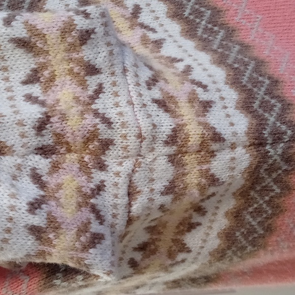 ❄️Talbots❄️ - Pink/Peach Fair Isle Crewneck Sweater - Picture 7 of 12